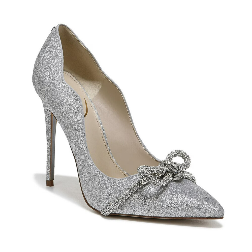 Sam Edelman Deela Pumps Women's US 7 Silver Pointed Toe Stiletto Heel HAWK109